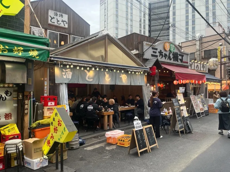 Asakusa yokocho alley with open-air izakayas