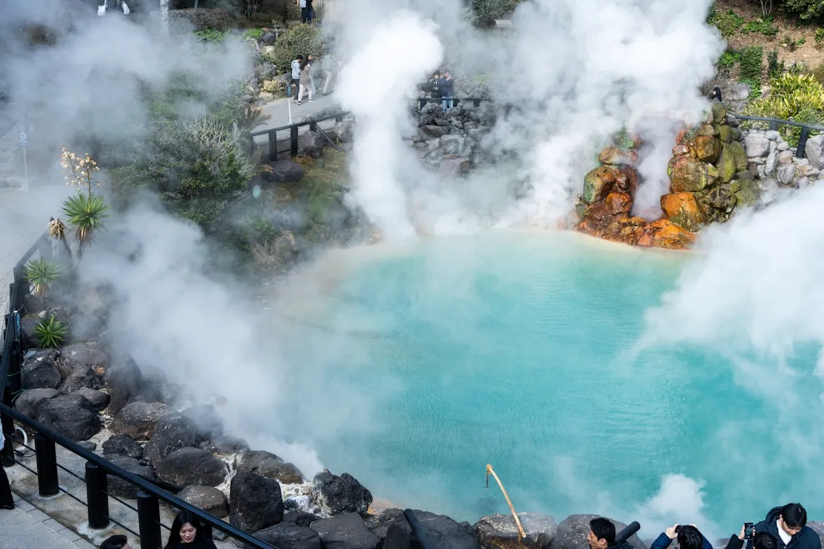 Steam rising from Beppu hell springs
