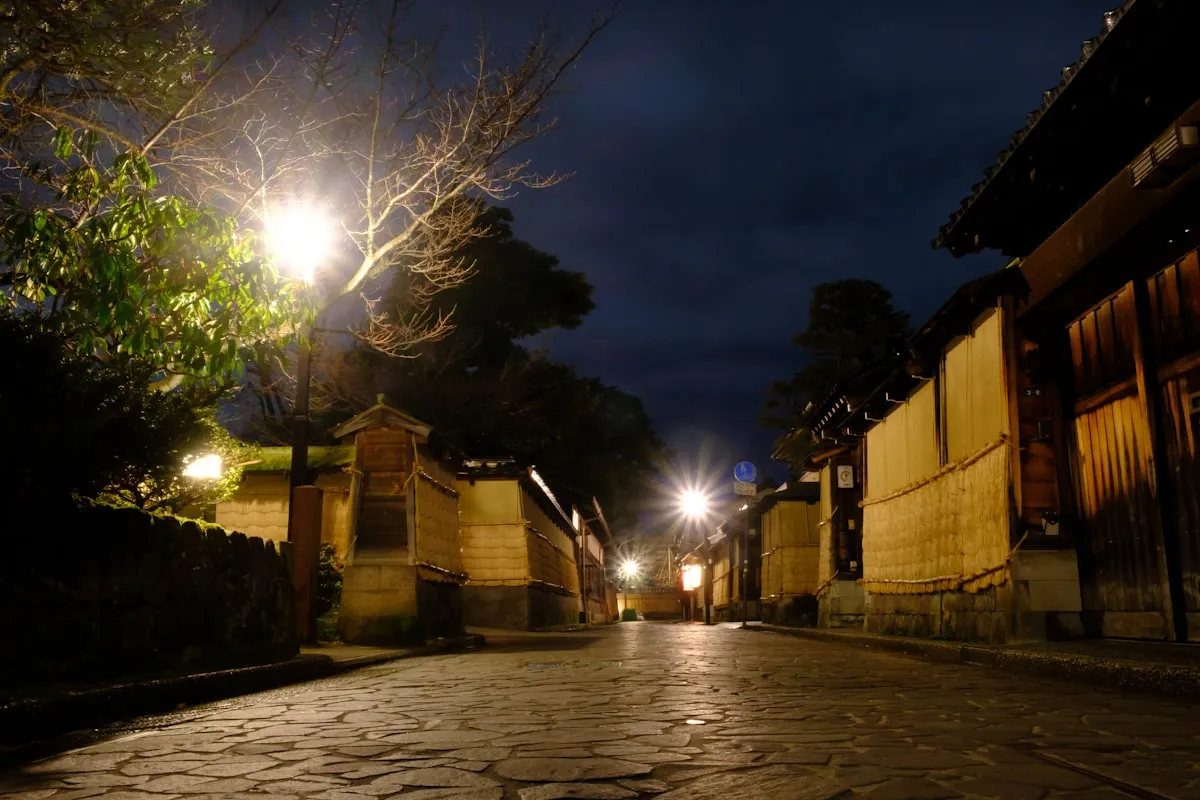 Traditional samurai district street in Kanazawa
